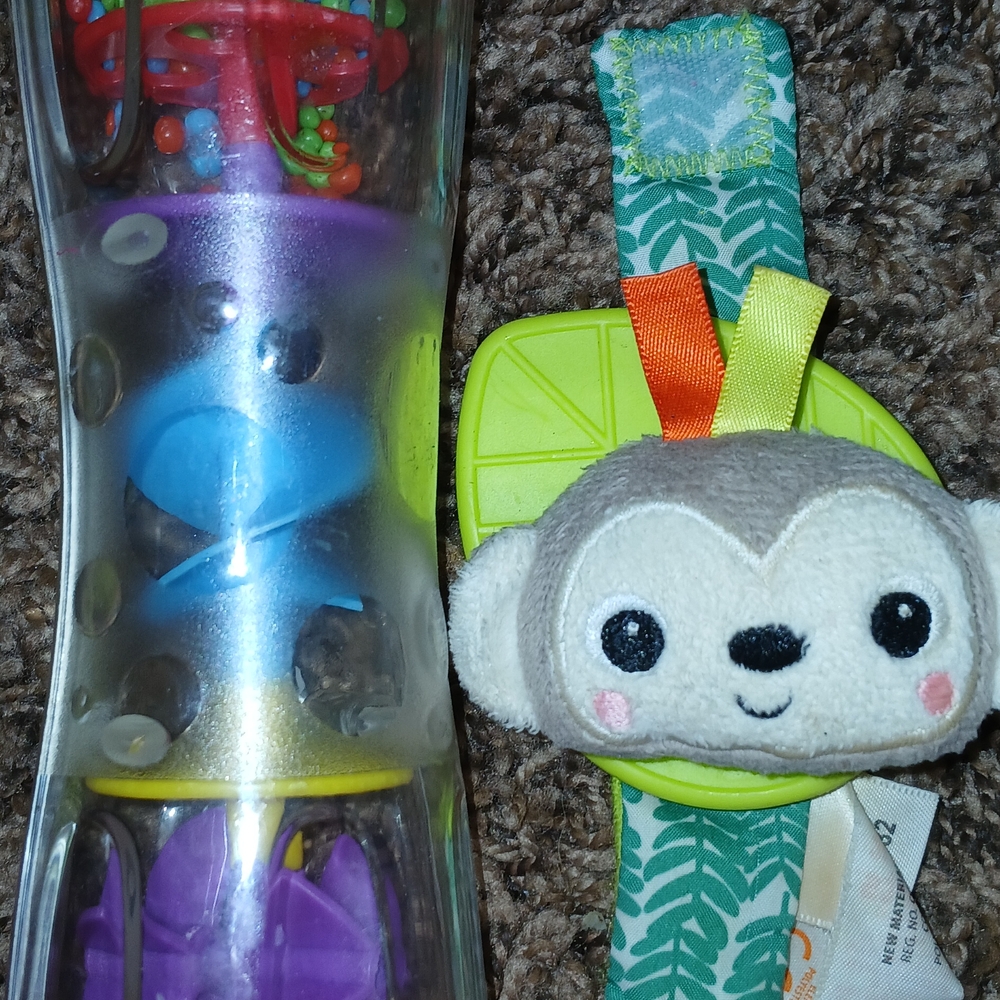 Colorful Baby Rattle and Plush Toy Rattle  Set
